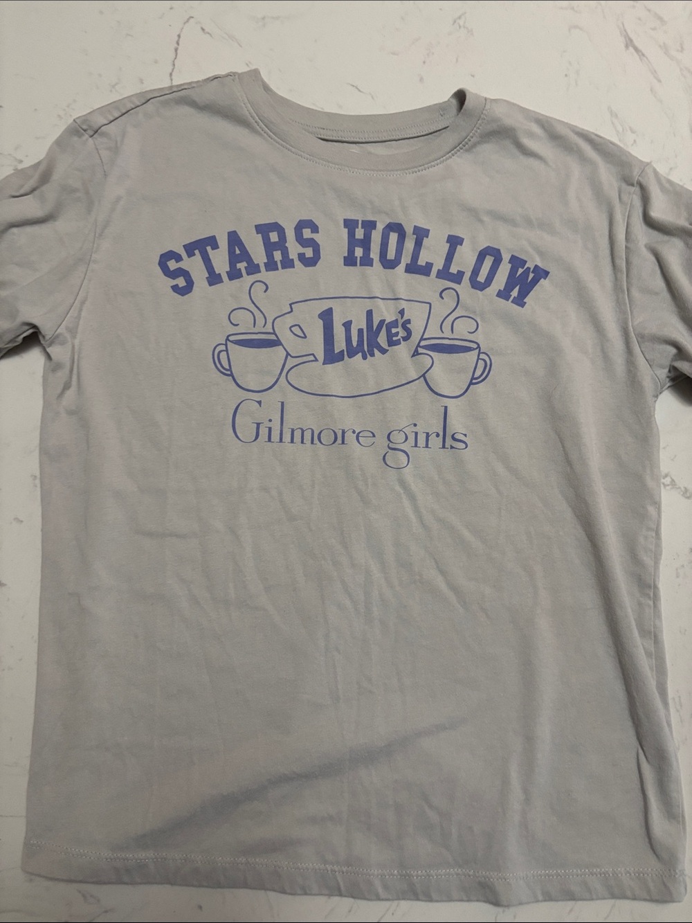 Gilmore Girls Stars Hollow Kids Tee - Light Gray with Purple Graphic